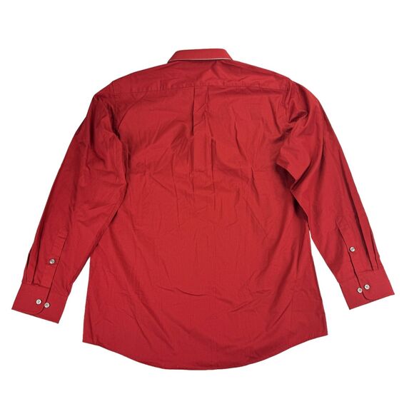 Club Room Mens Regular Fit Solid Dress Shirt Red 15-15.5 - Picture 2 of 4